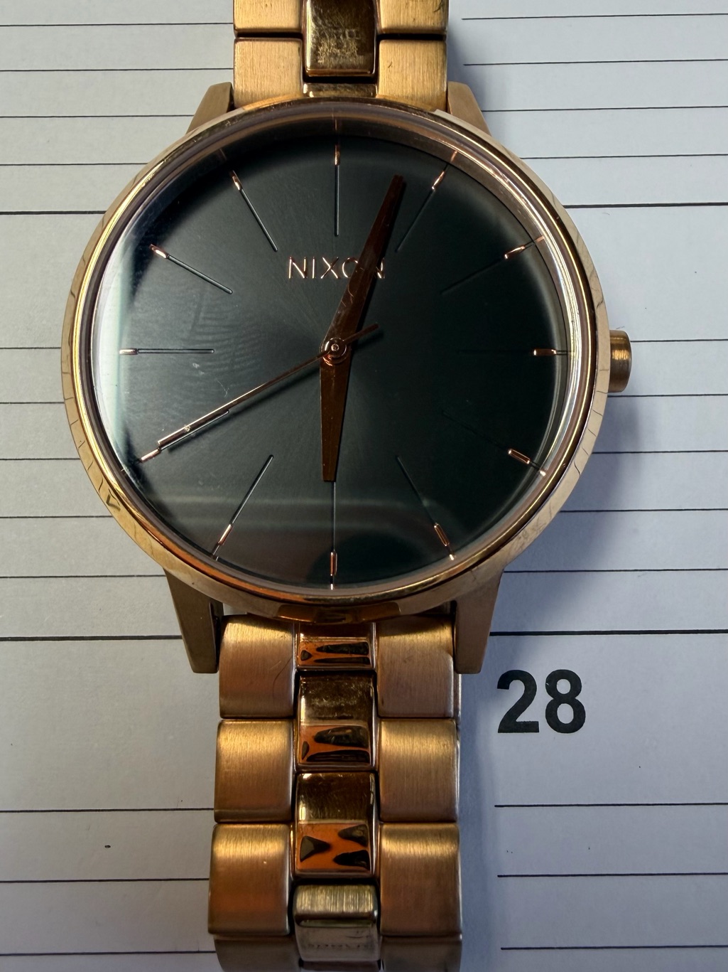 Nixon Rose Gold Bracelet Watch With Black Dial